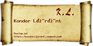 Kondor Lóránt névjegykártya