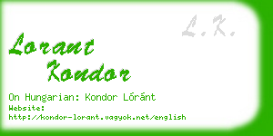lorant kondor business card